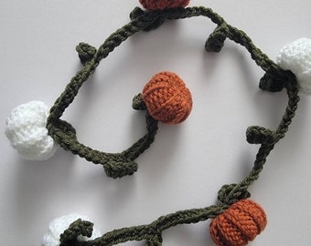 Crochet Pumpkin Garland PATTERN, Crochet Fall Decor