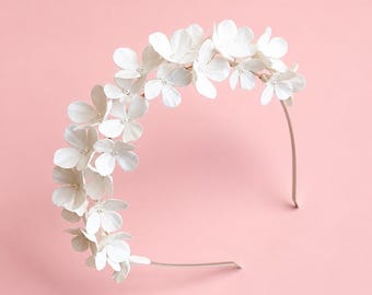 Serre-tête fait main avec fleurs en argile, accessoire pour cheveux floral romantique, style fille douce