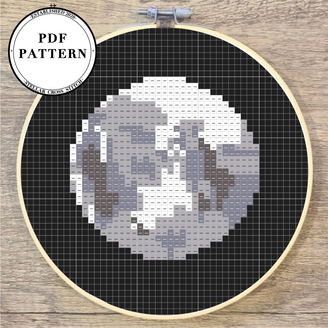 Full Moon Cross Stitch Digital PDF Pattern Etsy UK
