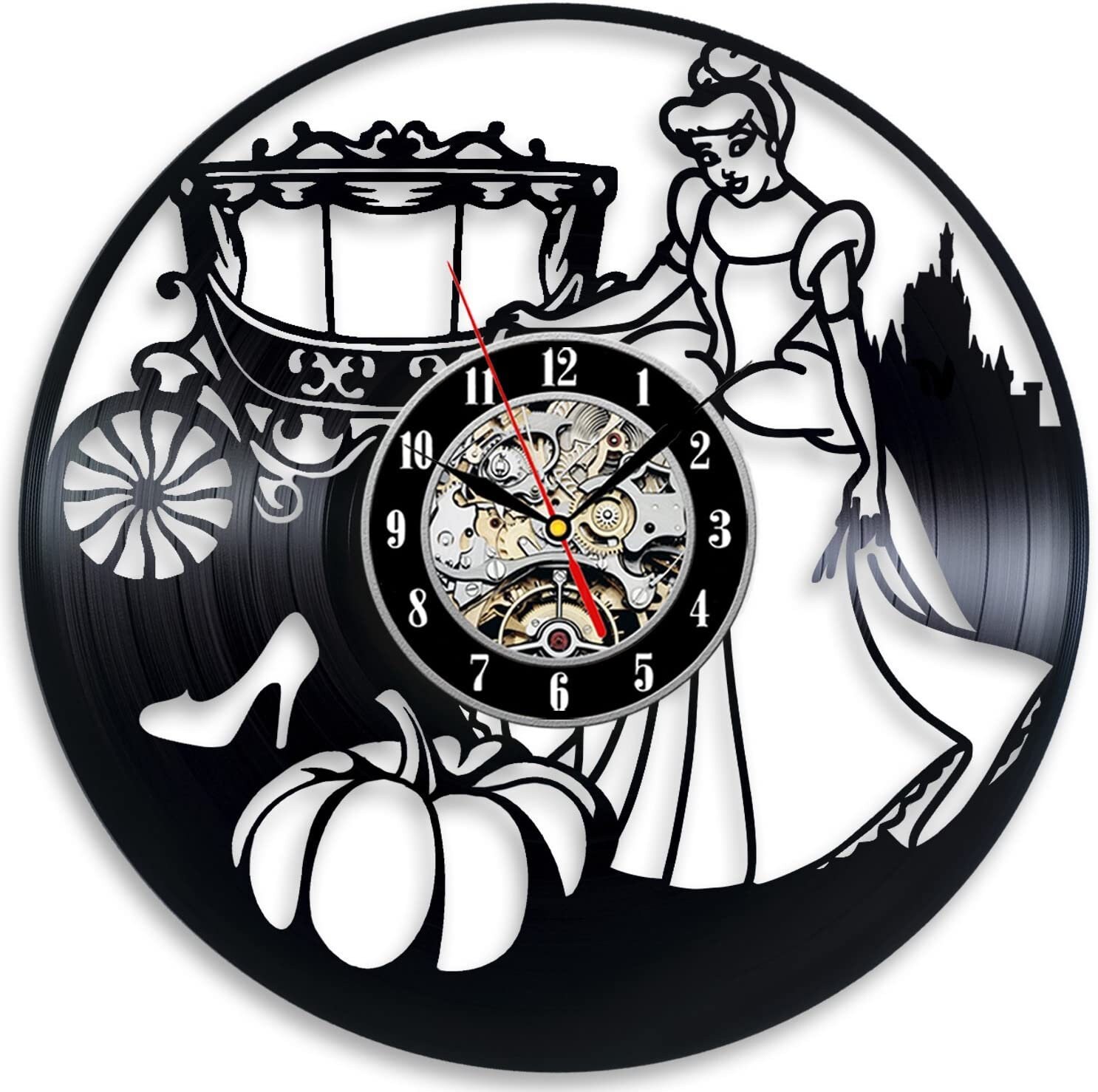 Used, Princess Vinyl Record Wall Clock - Decorate Your Home with Modern Art - Gift for Kids, Girls and Boys for sale  