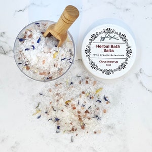6 oz Eucalyptus Bath Salt Herbal Bath Soak Dead Sea Salt Spa Salt Gift for Her Essential Oil Epsom Salt Bath Supply Natural Bath Botanical