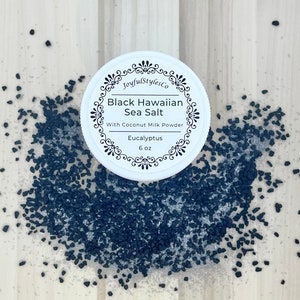 6 oz Bath Salt Spa Gift Essential Oil Spa Salt Gift for Her Black Hawaiian Sea Salt Soak Bath Salt Soak Sea Salt Bath Natural Salt Bath Gift