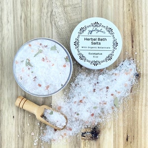 6 oz Sea Salt Bath Soak Dead Sea Salt Himalayan Sea Salt Spa Gift for Her Essential Oil Bath Botanical Bath Supplies Epsom Salt Natural Bath