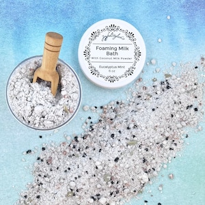 Lavender Coconut Milk Bath Soak Foaming Bath Salt Organic Bath Herbal Sea Salt Coconut Milk Bath Lavender Essential Oil Epsom Salt Girl Gift