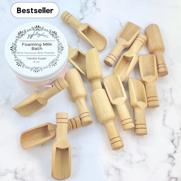 Wooden Scoop Bath Salts Kraft Scoop Small Spoon For Gifts Decorative Wooden Spoon Bath Supplies Bulk Wooden Scoops for Favors