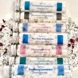 Bath Salt Tube Bath Salt Party Favor Herbal Bath Gift Favor Gift for Bridesmaid Gift for Wedding Bath Salt Gift Set Spa Gift 4 Oz Test Tube