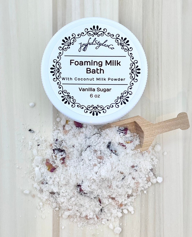 6 Oz Vanilla Sugar Coconut Milk Bath Soak Foaming Bath Salt Etsy