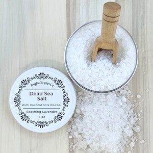 6 oz Bath Salt Spa Gift Essential Oil Spa Salt Gift for Her Dead Sea Salt Soak Bath Salt Soak Vegan Sea Salt Bath Natural Dead Sea Bath Gift