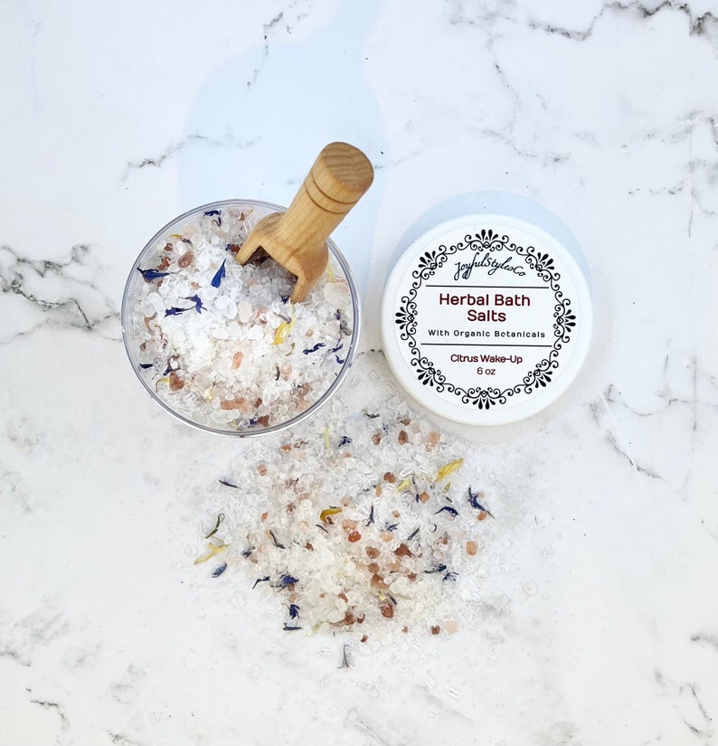 6 Oz Eucalyptus Bath Salt Herbal Bath Soak Dead Sea Salt Spa Salt Gift for Her Essential Oil ...