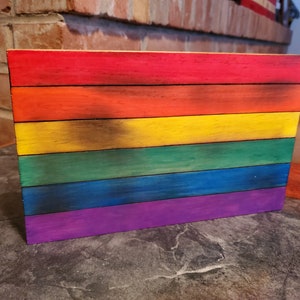 Pride Wood Desk Flag