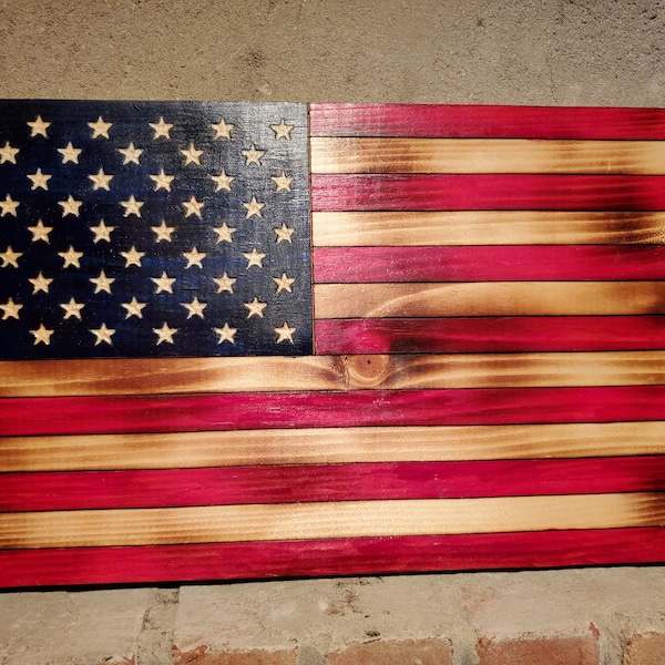 Wood American Flag Etsy