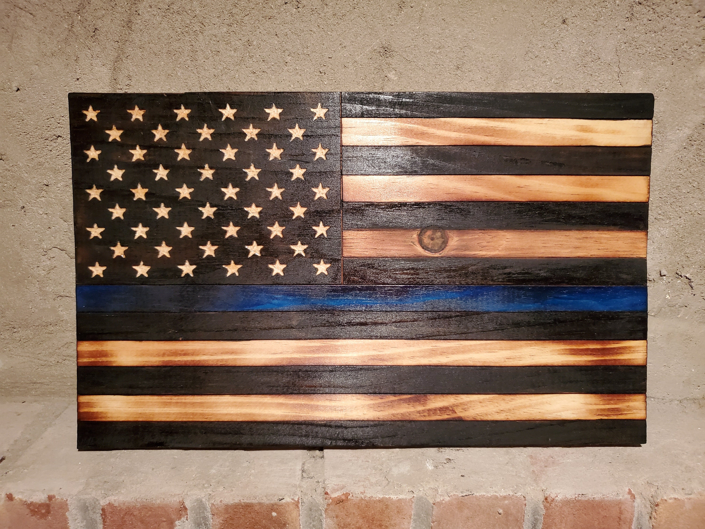 Thin Blue Line Wall Plaque Etsy