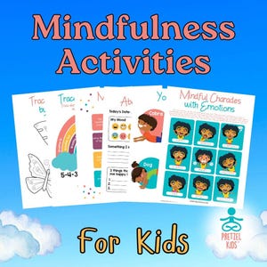 Mindfulness Activities For Kids, Printable Cards for Kids Yoga, Activities for Children