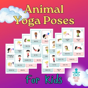 Animal Yoga Poses For Kids, Printable Cards for Kids Yoga, Activities for Children