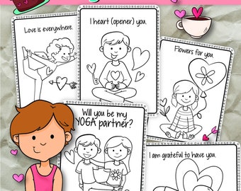 Valentine's Yoga Cards for Kids! Poses for Games & Activities. INSTANT DOWNLOAD