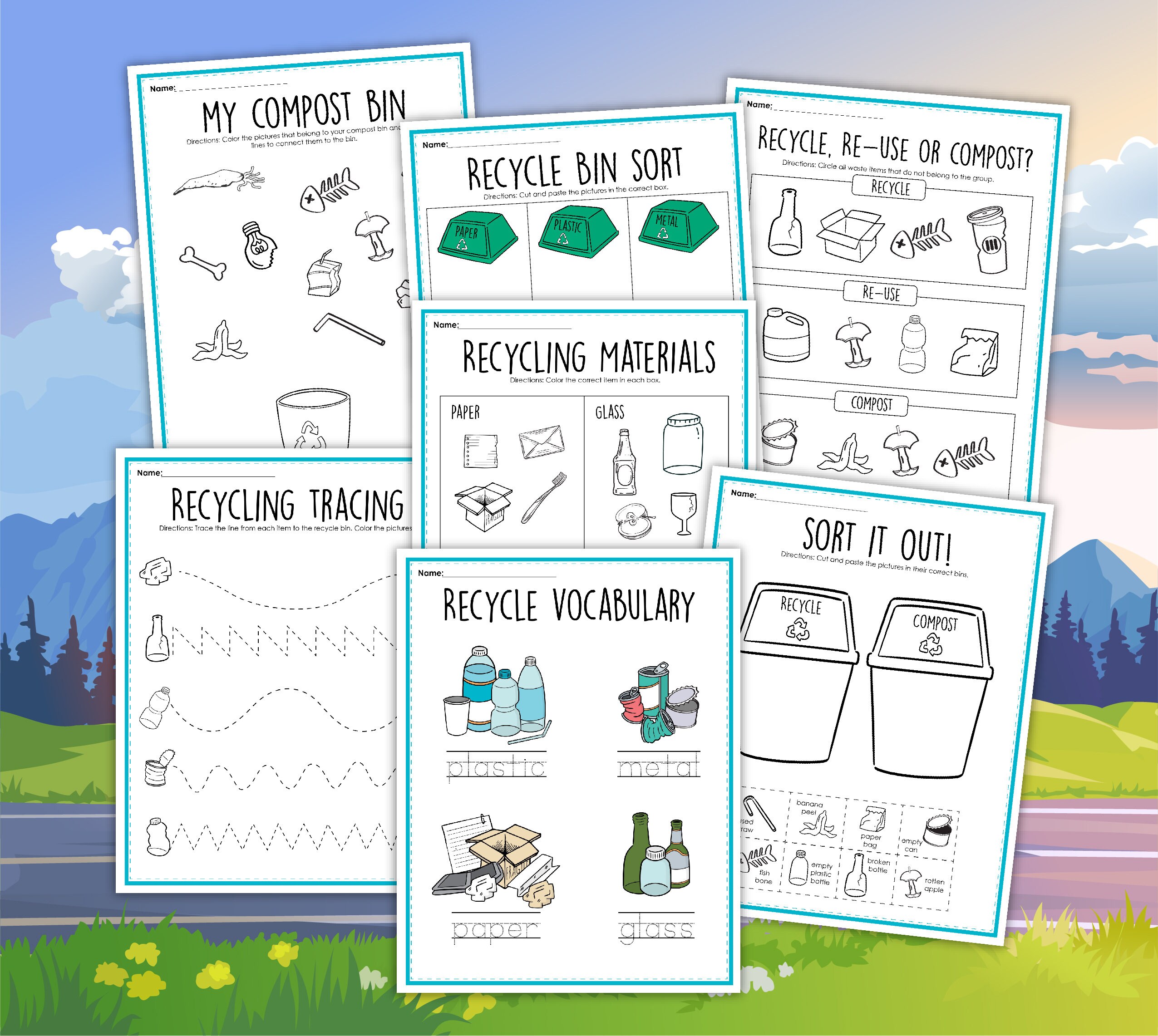Recycling Activity Printables - Etsy