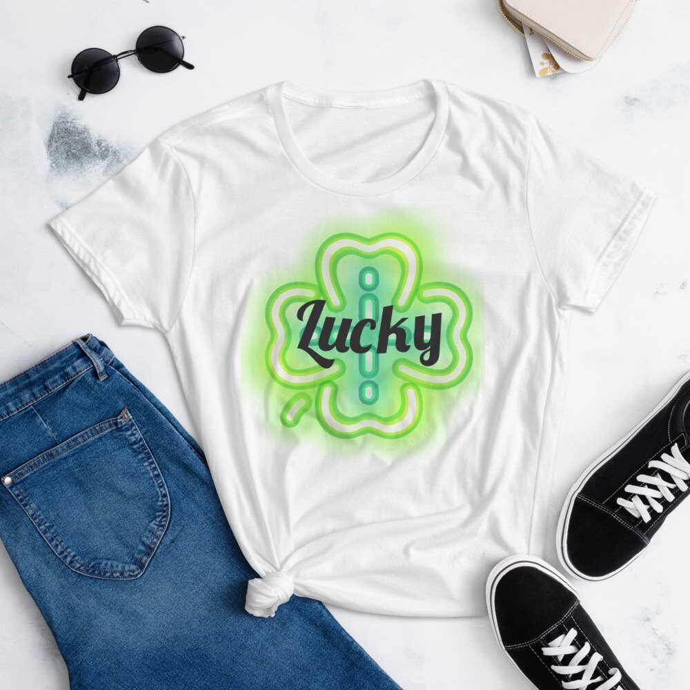 Lucky Shamrock St. Patricks Women shirt Lucky Green Shirt | Etsy