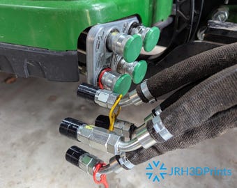 Hydraulic Quick Coupler Dust Covers 1/4" ISO 5675 AG Style - John Deere 1025R