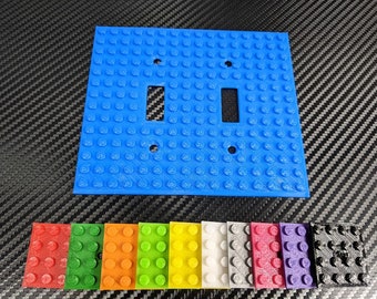 Building Block Double Light Switch Cover Plate - Compatible with LEGO