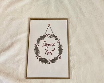 Christmas Ornement Card - Carte couronne de Noël