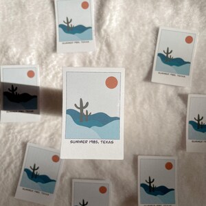 Autocollants Polaroïds - Polaroid Sticker - autocollants - autocollants pour agenda - minimalist - autocollants en vinyle - soleil - désert