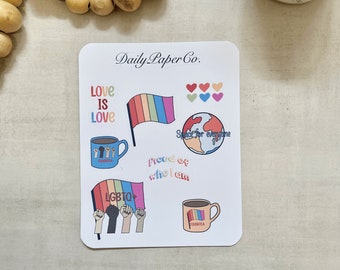 LGBTQ+ sticker sheet - LGBTQ+ sticker sheet - colorful sticker - decoration - diary sticker - vinyl sticker -support