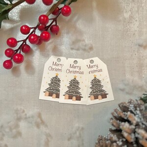Étiquette identification / cadeau de noël / carte de remerciement / papeterie / cadeau de noël / ensemble de 10 / balises cadeaux