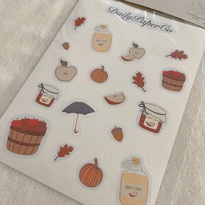 Apple Picking Fall Sticker Sheet - Feuille d’autocollants automne
