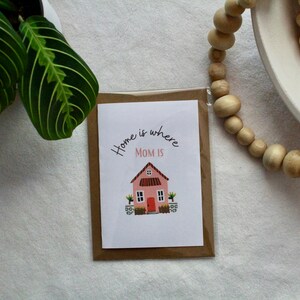 Carte pour fête des mères - je t'aime maman - meilleure maman - carte de souhait - carte minimaliste - la maison est ou se trouve ma mère