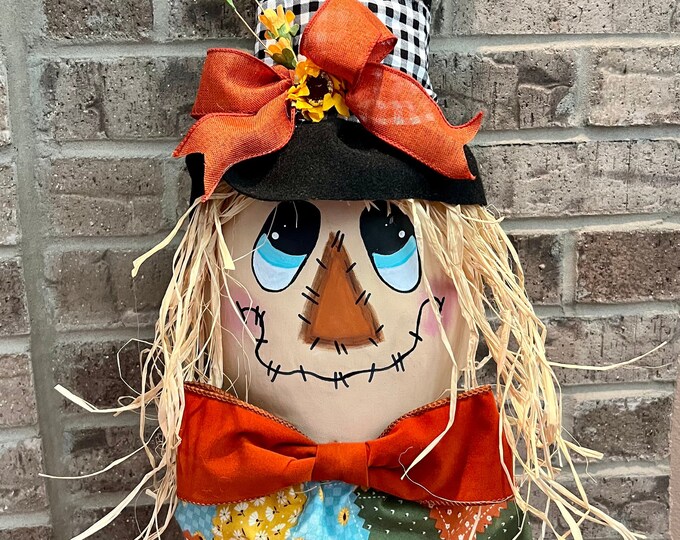 Scarecrow, Rust and Teal Scarecrow, Scarecrow Wreath Attachment ...