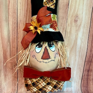 Scarecrow, scarecrow wreath attachment, scarecrow door hanger, wreath attachment, fall decor, scarecrow decor