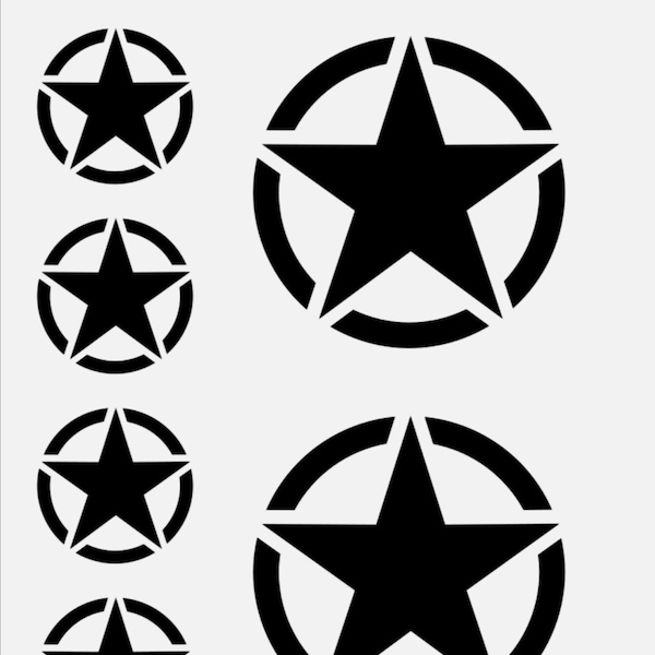 US Army Star 10 Stück auf Stickerbogen No Jdm Bike US Cars Truck bike