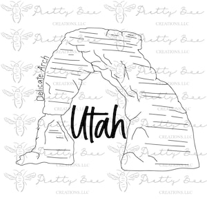 SVG, DIGITALE DATEI, Delicate Arch, Utah, Line Art, Simple, Nature