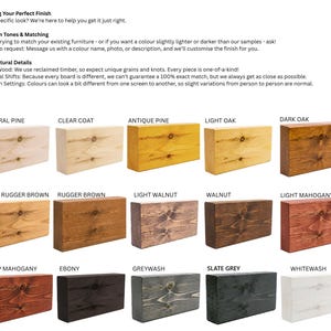 Rustic Timber Finish Swatches, Reclaimed Wood Stain Samples