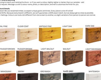 Rustic Timber Finish Swatches, Reclaimed Wood Stain Samples
