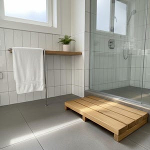 Tabla de madera rústica: alfombrilla para lavabo de ducha, alfombrilla de listones, madera maciza, varios tamaños