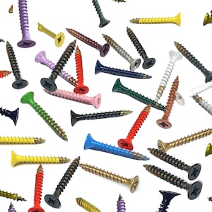 Parafusos com revestimento em pó colorido de 4,0 x 30 mm: fixações DIY