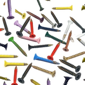 Parafusos com revestimento em pó colorido de 5,0 x 50 mm: fixações DIY