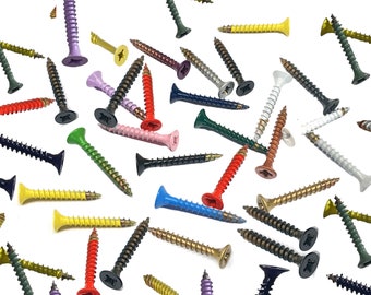 5.0x50mm PZ2 Coloured Powder Coated Screws - Painted Screws, Fixings, Fasteners, Colour Matched Mounting Screws, DIY