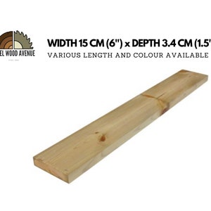 Rustic Scaffold Board Shelf: Handmade Solid Pine, 15cm Wide