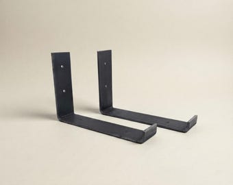 Heavy Duty Inverted Brackets: Industrial Steel Shelf Support, Metal Shelving Hardware (Pair)