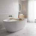 Solid Pine Bath Caddy Tray: Rustic Over Bath Shelf with Stoppers (Depth 23cm)