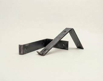 Heavy Duty Lipped Brackets: Industrial Steel Shelf Support, Metal Shelving Hardware (Pair)
