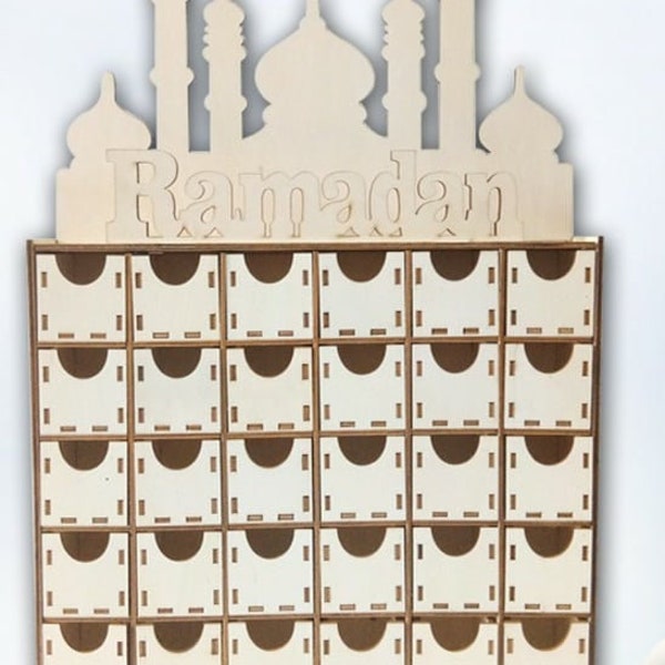 Advent Calendar, Ramadan Advent Calendar, Ramadan Decoration, Ramadan Decor, Wooden advent Calendar