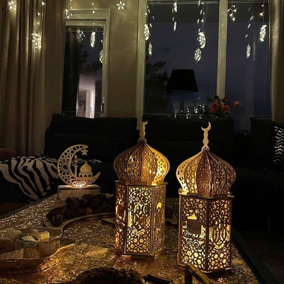 DIY Wooden Lantern, Ramadan Decorations, Eid Decorations, Light Up,  Children Craft 