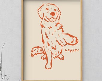 Custom Pet Portrait, Personalized Dog Cat Portrait , Custom Badly Drawn Pet Portrait, Unique Dog Cat Lover Gift, Digital Wall Art Print