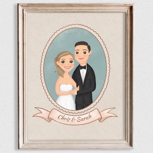 Custom Couple Portrait, Anime Couple Drawing, Family Portrait, Personalized Gift, Custom Cartoon, Gift For Couple, Valentine’s Day Gift