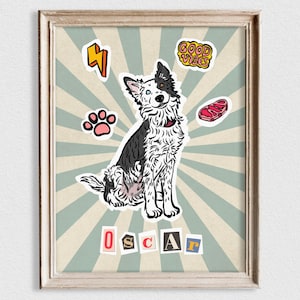 カスタムペットポートレート、レトロな犬猫ポートレート、ファンキーなペットの絵、カラフルな犬の絵画、クールなウォールアート、犬の記念品、ペットの飼い主へのギフト