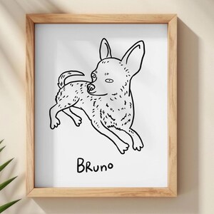 Custom Ugly Pet Portrait, Funny Dog Cat Portrait, Personalized Pet Gift, Line Drawing, Bad Pet Portrait, Unique Dog Cat Wall Art, Pet Prints