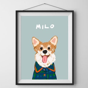 Custom Pet Portraits, Badly Drawn Dog Portraits, Custom Watercolor Pet Portraits, Dog Lover Gift, Dog Memorial Gift, Cute Dog Wall Art